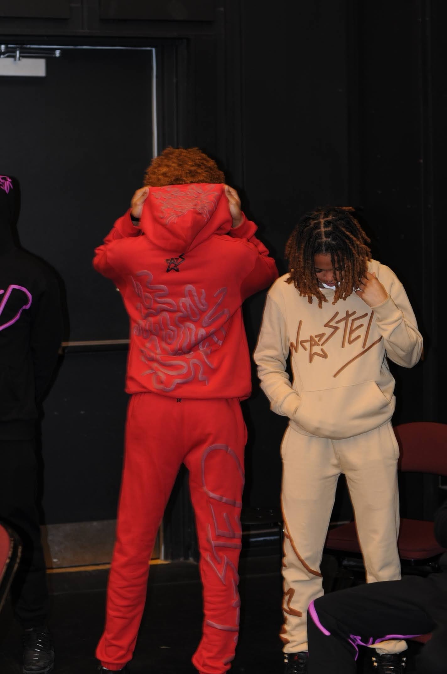 Red Puff Print Hoodie