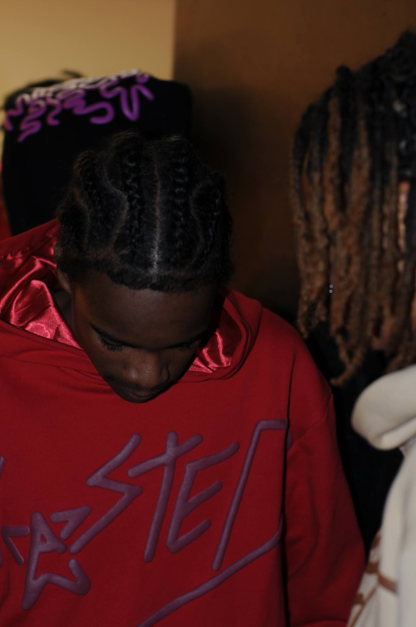 Red Puff Print Hoodie
