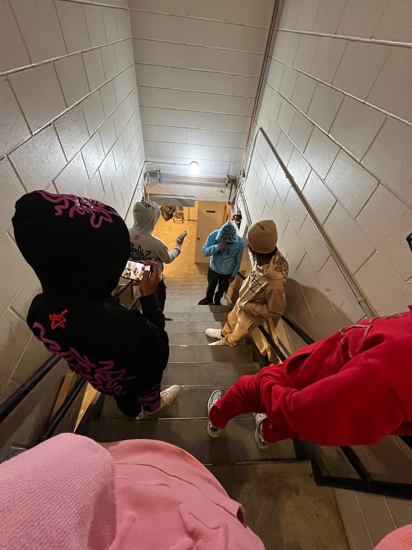 Grey Puff Print Hoodie