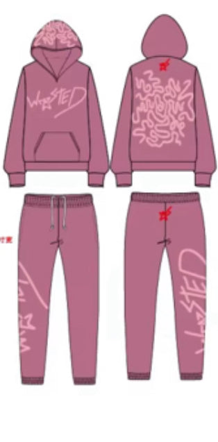 (Pre-Order) Pink on Pink Puff Print Tracksuit