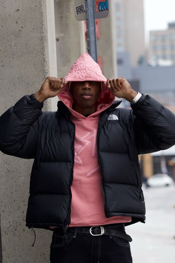 Pink Puff Print Hoodie